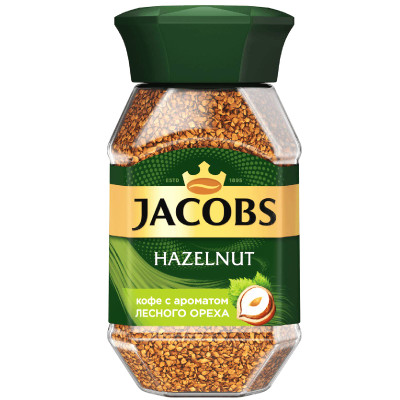 Кофе Jacobs Hazelnut натуральный растворимый с ароматом лесного ореха сублимированный, 95г