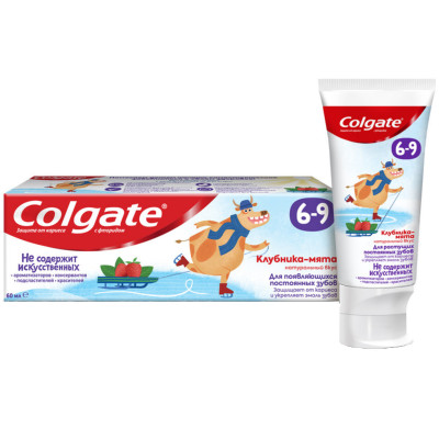 Зубная паста Colgate 6-9 защита от кариеса с фторидом для детей от 6 до 9 лет, 60мл