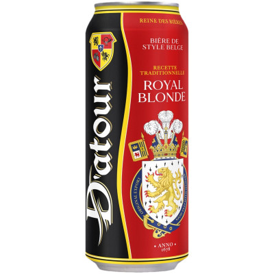 Пиво D`atour Рояль Блонд светлое фильтрованное 6.2%, 500мл