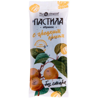 Пастила Nut Vinograd из абрикоса с грецким орехом, 50г