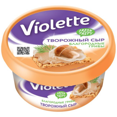 Сыр творожный Violette Благородные грибы 70%, 140г