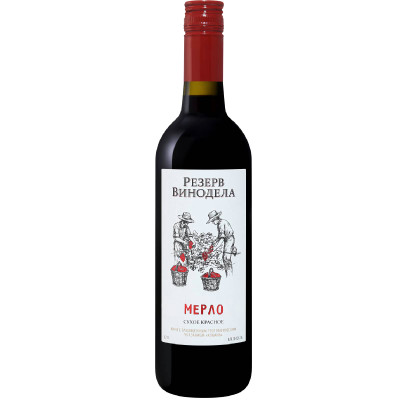 Вино Резерв Винодела Мерло красное сухое 12%, 700мл
