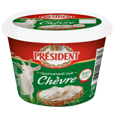 Сыр President Chevre творожный из козьего молока 65%, 140г