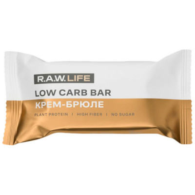Батончик R.A.W.Life Low Carb протеиновый Крем-Брюле, 35г