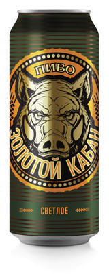 Пиво Золотой Кабан светлое фильтрованное 4.9%, 450мл