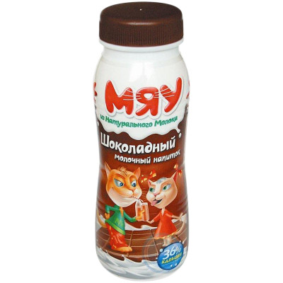 Напиток молочный Мяу шоколадный 2.3%, 250мл