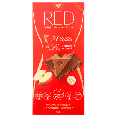 Шоколад молочный Red Delight Fruts с пониженной калорийностью, 100г