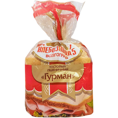 Хлеб тостовый Хлебозавод №5 Гурман пшеничный нарезка, 250г