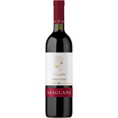 Вино ординарное сортовое Maglari Пиросмани красное полусухое, 750мл