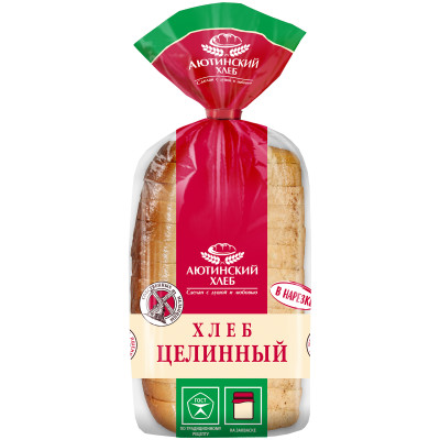 Хлеб Аютинский Хлеб Целинный пшеничный формовой нарезанный 1 сорт, 620г