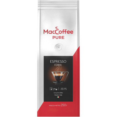 Кофе MacCoffee Pure Espresso Forte жареный молотый, 250г