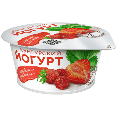 Йогурт Кунгурский с клубникой земляничным соком 1.5%, 120г