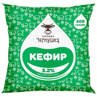 Кефир Корова Чернушка 3.2%, 500мл