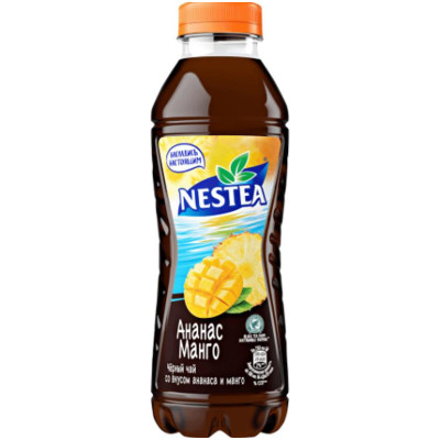 Напиток безалкогольный Nestea Чёрный чай со вкусом манго и ананаса негазированный, 500мл