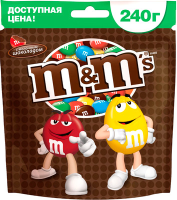 Драже M&M's с молочным шоколадом, 240г
