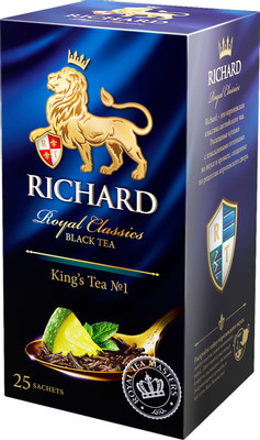 Чай Richard Kings Tea No.1 чёрный аромат лайма в пакетиках, 25х2г