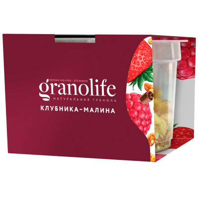 Гранола Granolife клубника-малина, 60г