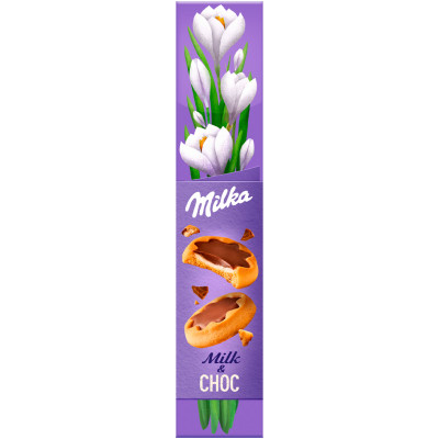 Печенье Milka с молочной начинкой в шоколаде, 2x37.5г