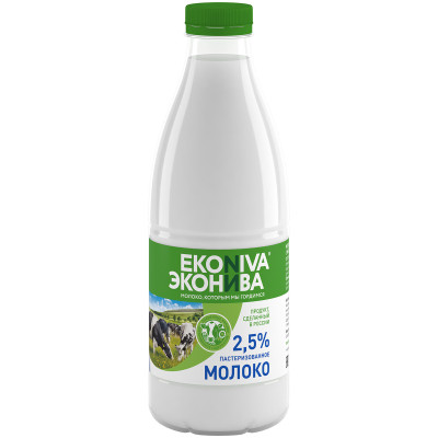 Молоко Эконива пастеризованное 2.5%, 1л