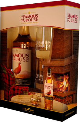 Виски The Famous Grouse Файнест 40% в подарочной упаковке, 700мл + 2 стакана