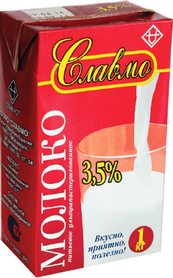 Молоко Славмо ультрапастеризованное 3.5%, 1л