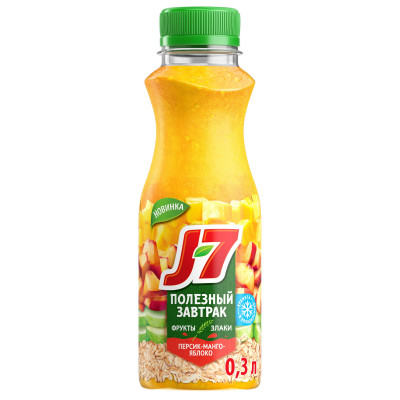 Продукт питьевой J7 Полезный завтрак Яблоко-Персик-Манго, 300мл