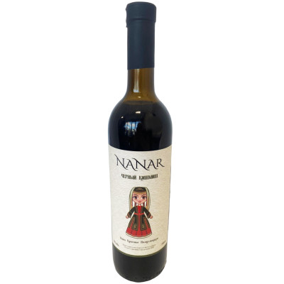 Вино Нанар Черный кишмиш красное полусладкое 12%, 750мл
