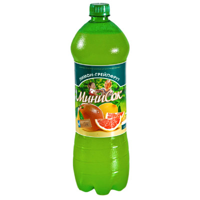 Напиток газированный МиниСок лимон-грейпфрут сильногазированный, 1.42л