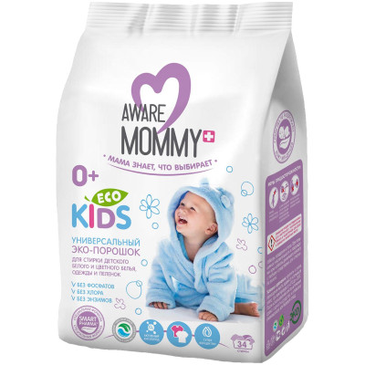 Эко-порошок Aware Mommy Eco Kids для детского белья, 1.25кг