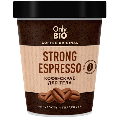 Скраб Only Bio Coffee Original Strong Espresso кофейный для тела, 230мл