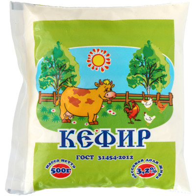 Кефир Ильинское Молоко 3.2%, 500мл