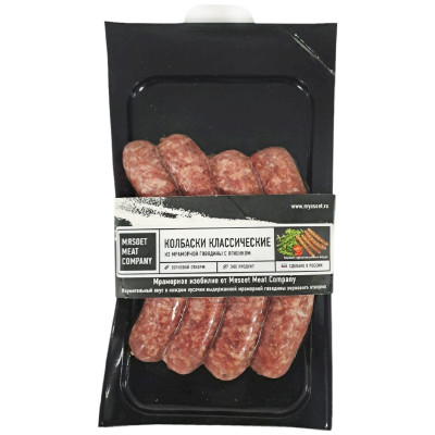 Колбаски Мяsoet Meat Company классические из мраморной говядины с ягненком категории Б охлаждённые, 220г