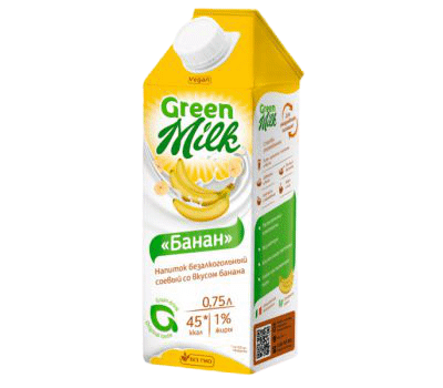 Напиток соевый Green Milk со вкусом банана, 750мл