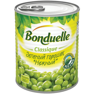 Горошек Bonduelle Нежный зеленый консервированный, 300г
