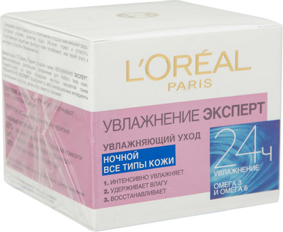 Крем для лица L'Oreal Paris Увлажнение эксперт 24 часа ночной для всех типов кожи, 50мл