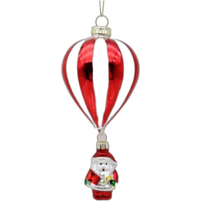 Украшение ёлочное Санта на воздушном шаре Маркет