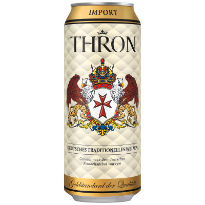 Пиво Thron Weizen светлое нефильтрованное 4.7%, 500мл