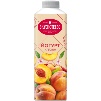 Йогурт Вкуснотеево питьевой персик 1.5%, 750мл