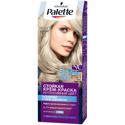 Крем-краска для волос Palette жемчужный блондин A10 (10-2), 110мл