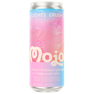 Напиток Mojobotanica Lychee Crush Личи-Грейпфрут безалкогольный сокосодержащий, 330мл