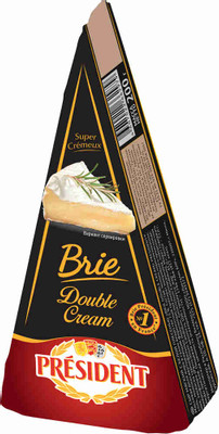 Сыр мягкий President Brie Double Cream с белой плесенью 73%, 200г