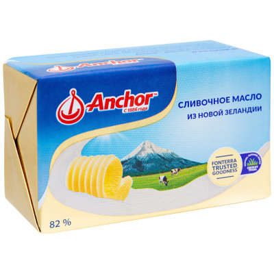 Масло сладкосливочное Анкор несолёное 82%, 400г