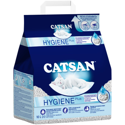 Наполнитель для кошачьего туалета Catsan Hygiene Plus гигиенический впитывающий, 10л