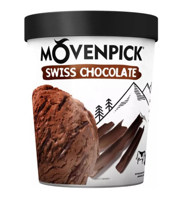 Мороженое Movenpick Swiss Chocolate сливочное с шоколадом и шоколадным соусом 10.2%, 276г