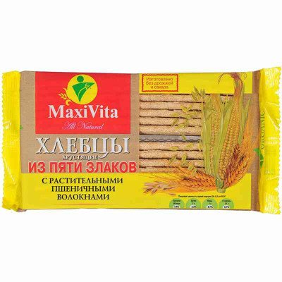 Хлебцы Maxi Vita 5 злаков хрустящие растительные волокна, 150г