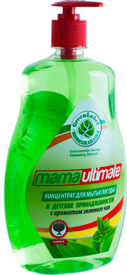 Средство для мытья посуды и детских принадлежностей Mama Ultimate аромат зелёного чая, 1л