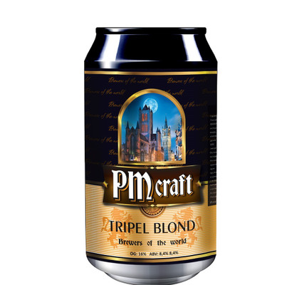 Пиво Münhell Трипель Блонд светлое нефильтрованное 8.4%, 480мл