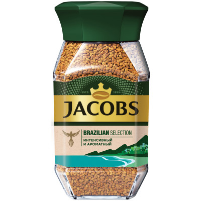 Кофе Jacobs Brazilian Selection натуральный сублимированный растворимый, 95г