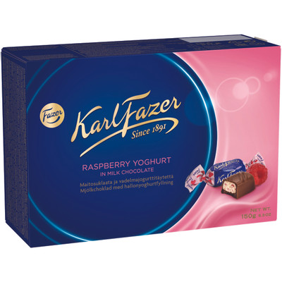 Конфеты Karl Fazer шоколадные с начинкой из малинового йогурта, 150г