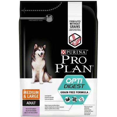 Сухой корм Pro Plan Delicate индейка для собак средних пород с чувствительным пищеварением, 2.5кг
